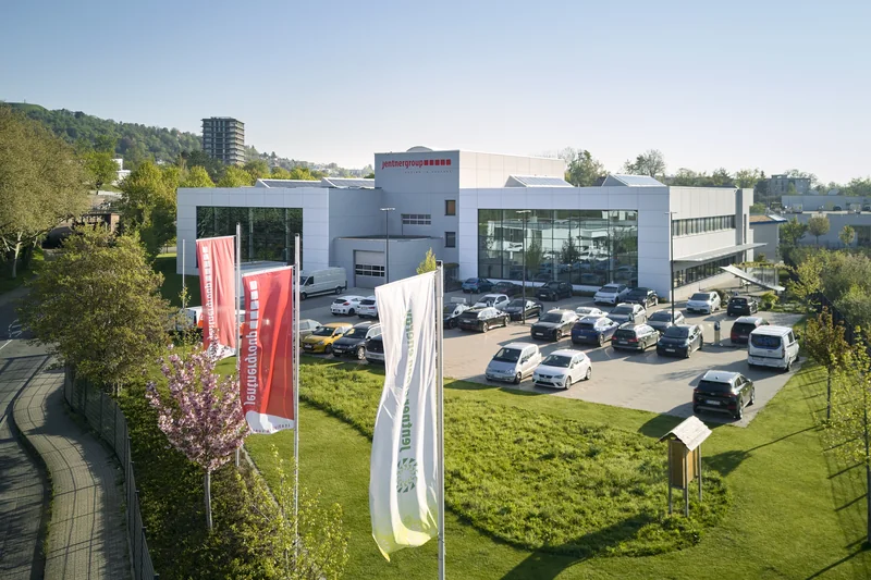 Firmengelände der C. Jentner GmbH in Pforzheim aus der Vogelperspektive