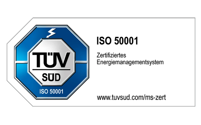 TÜV SÜD Zertifikat DIN EN ISO 50001 der C. Jentner GmbH